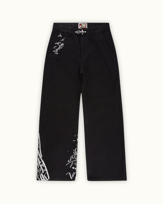 Black Crescent Pants(Printed Version)
