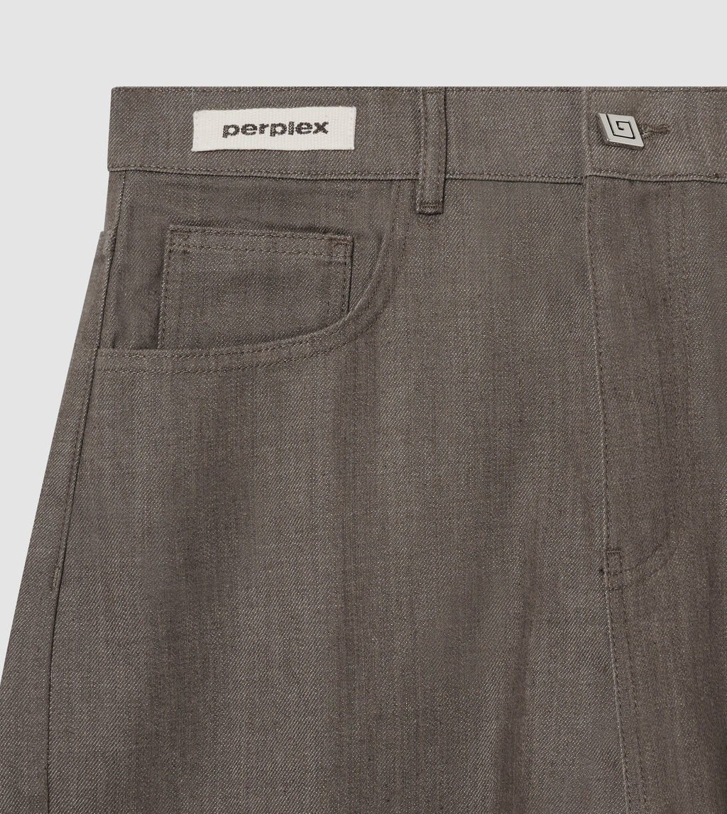 Japanese Raw Denim Shorts Brown