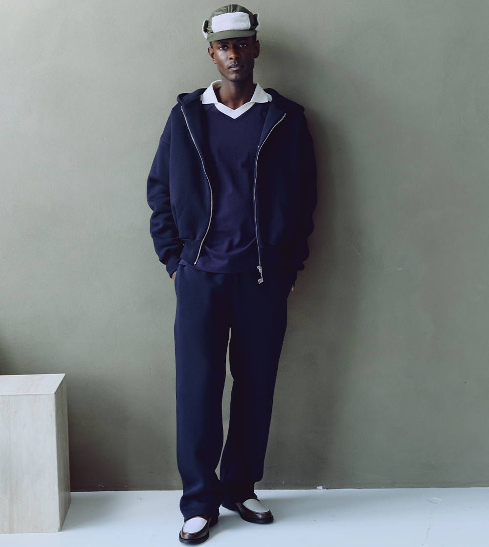 Zip Hoodie Tracksuit Navy