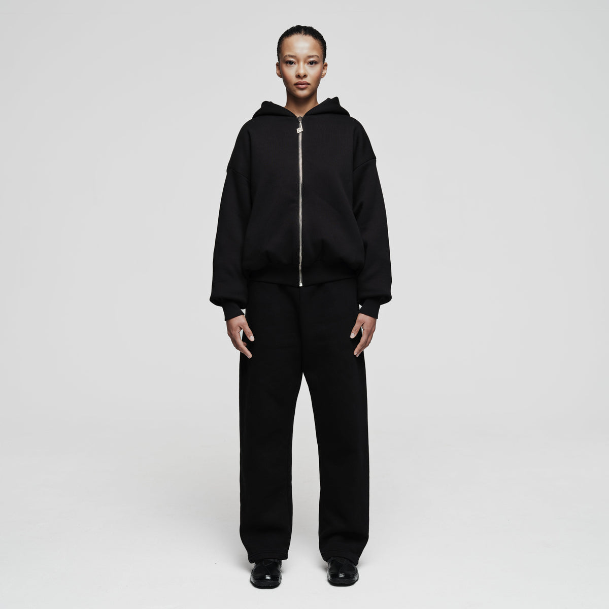 Zip Hoodie Tracksuit Black