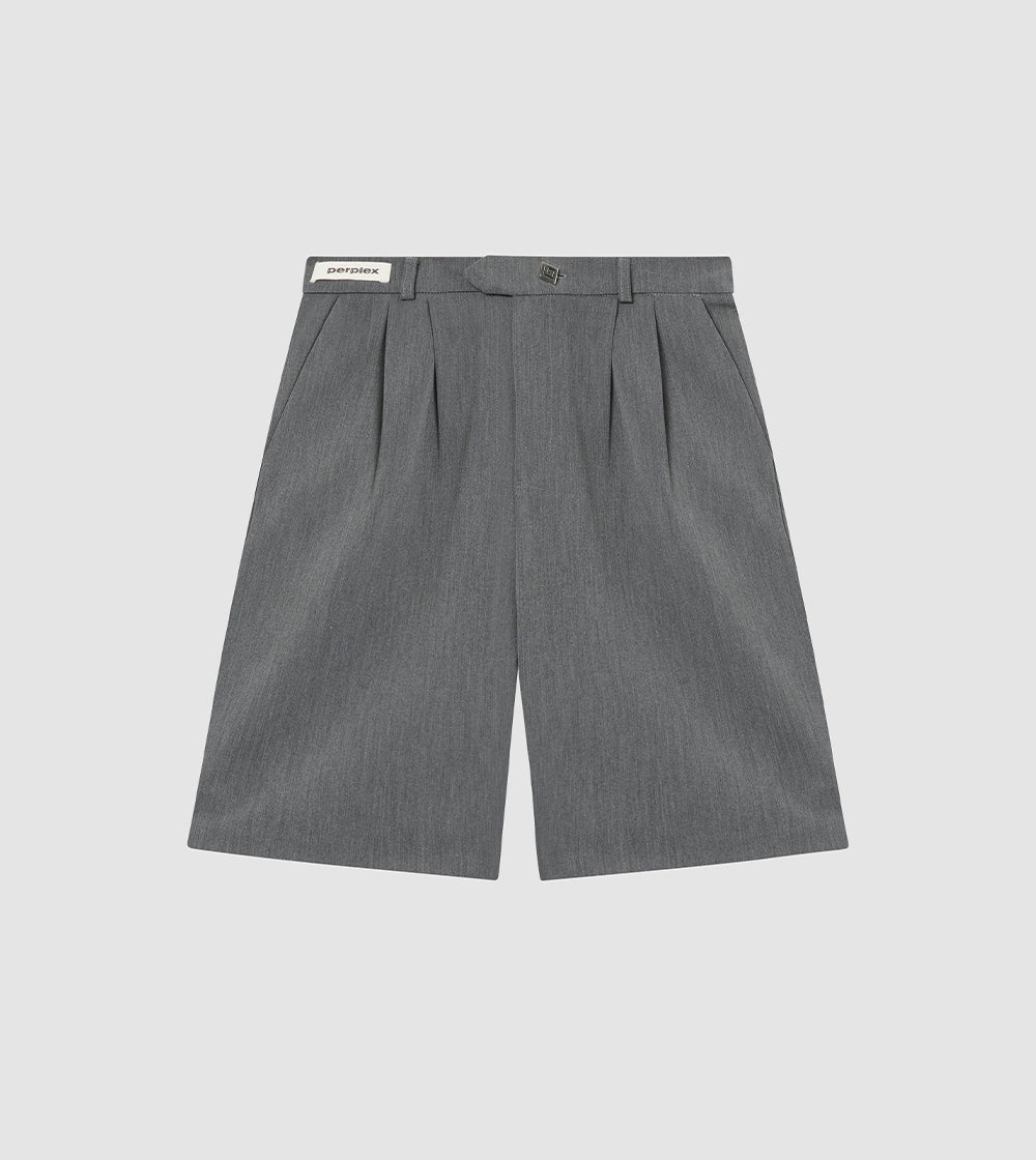 Pleated Shorts Grey
