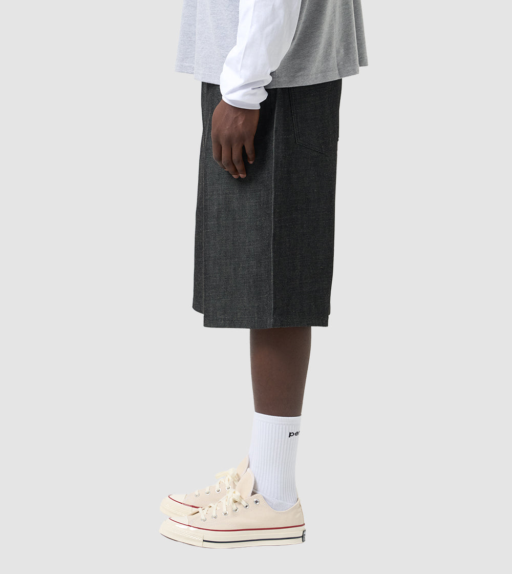 Japanese Raw Denim Shorts Black