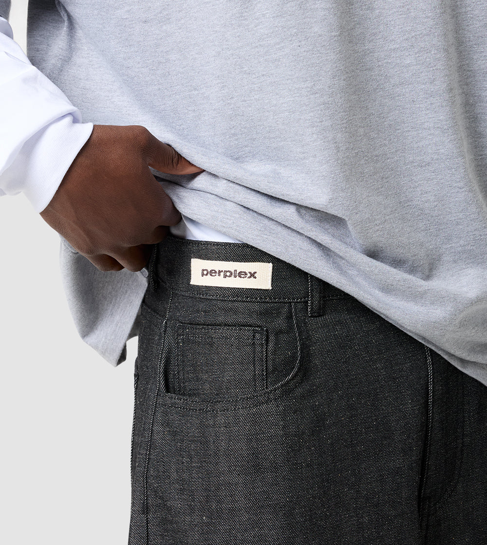 Japanese Raw Denim Shorts Black