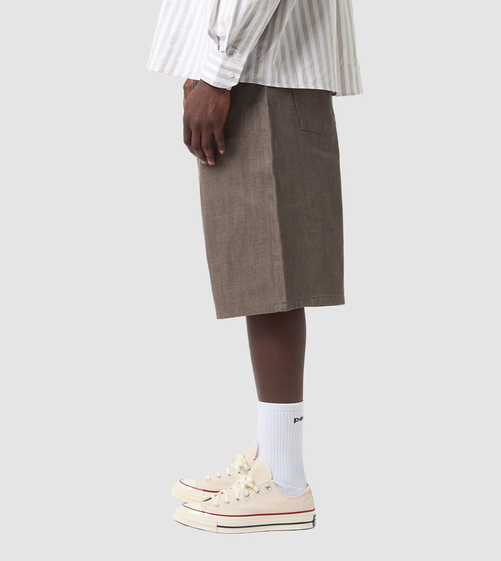 Japanese Raw Denim Shorts Brown