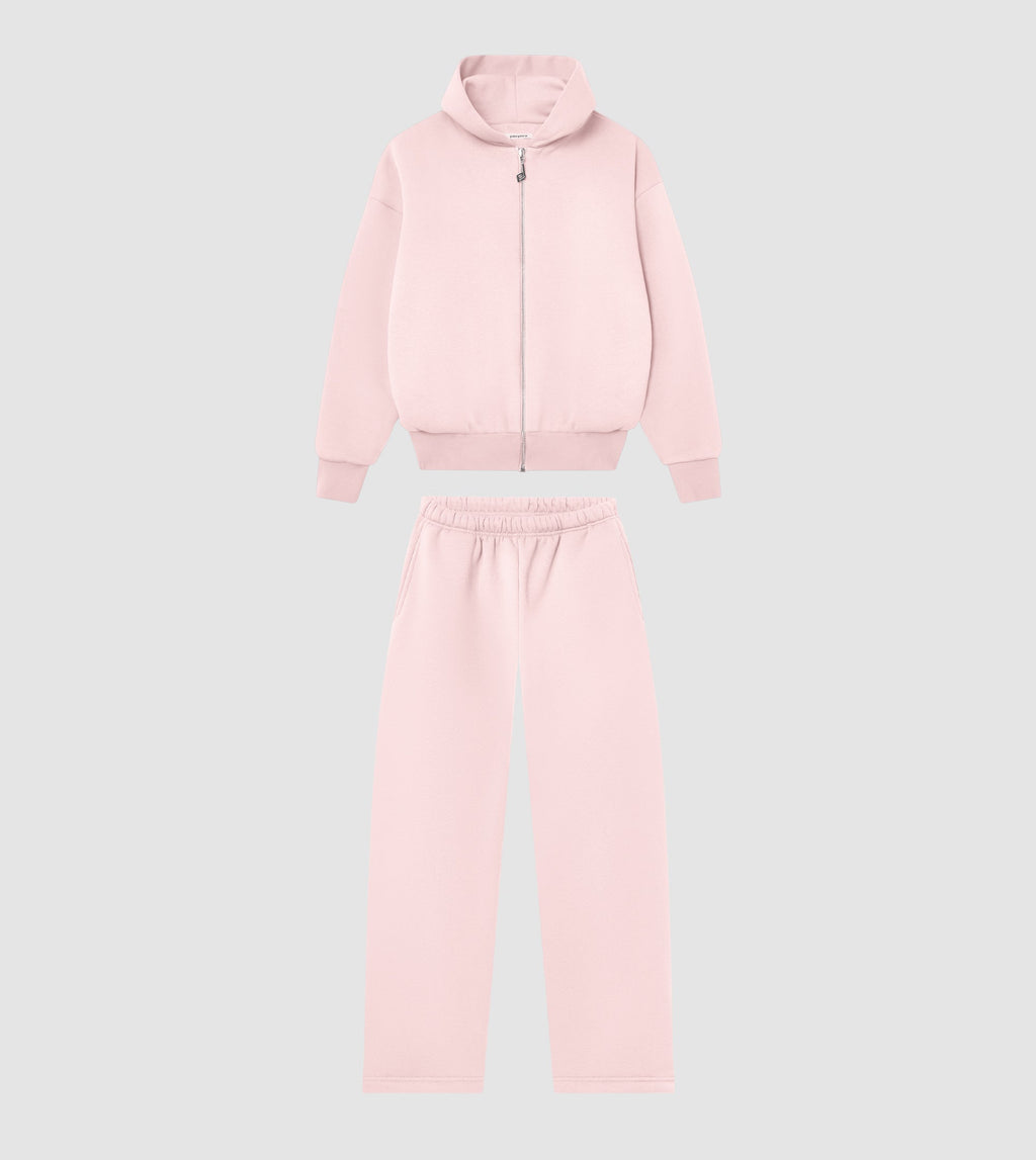 Zip Hoodie Tracksuit Rose