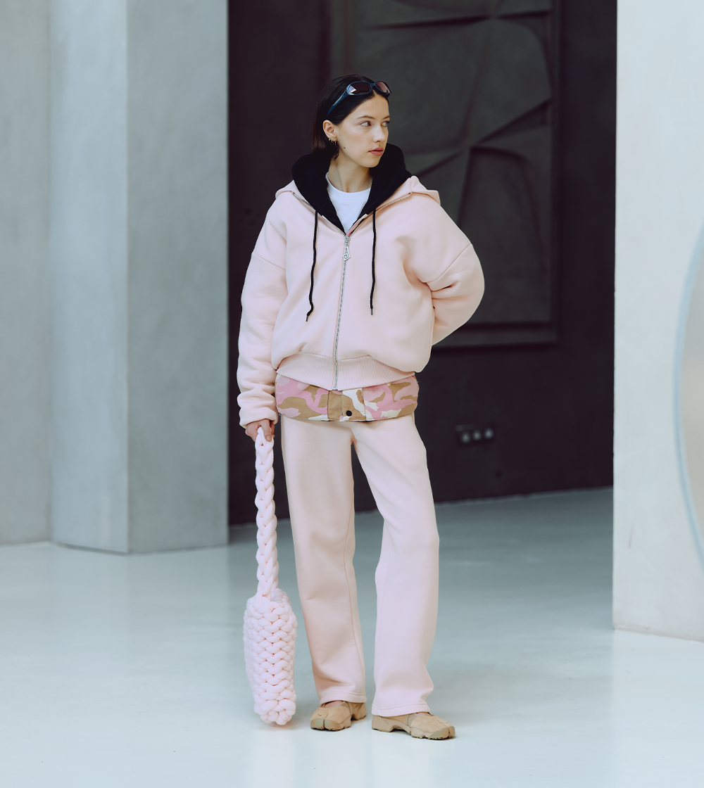 Zip Hoodie Tracksuit Rose